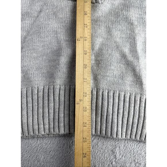 Eddie Bauer Womens Merino Wool Sweater Medium Cable Knit Gray Long Sleeve Preppy - Picture 8 of 8